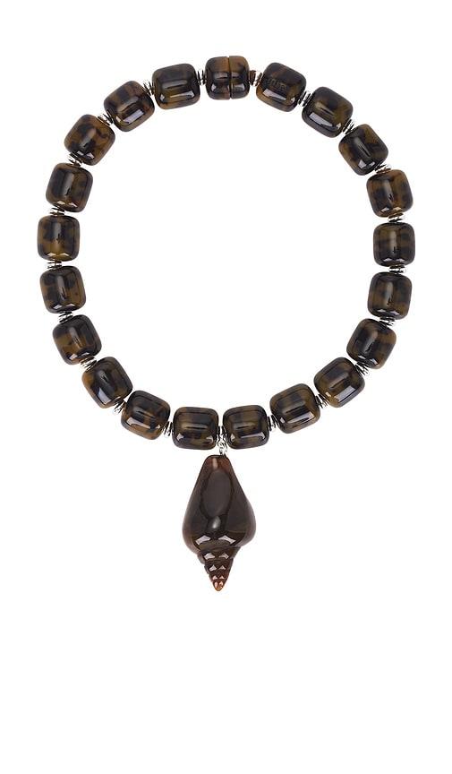 julietta concha necklace in brown.