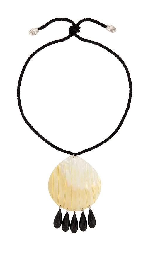 julietta iris necklace in black.