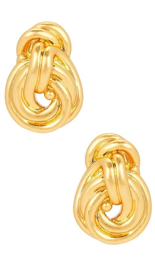 julietta knot earrings in metallic gold.