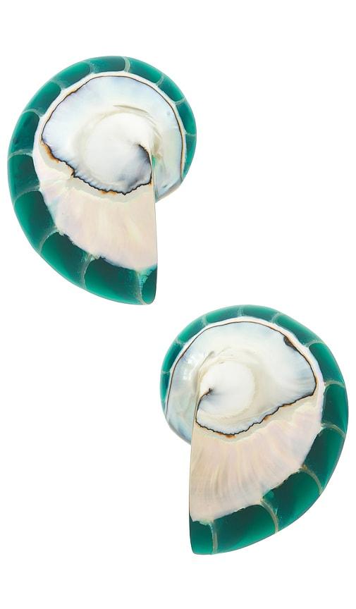 julietta nautilus earrings in teal.