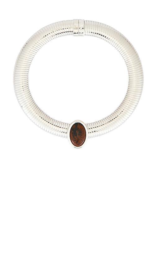 julietta opyum necklace in metallic silver.