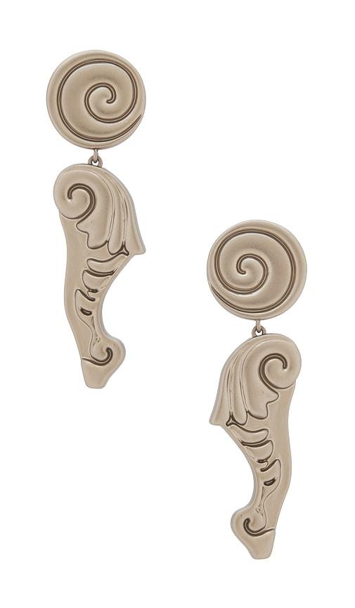 julietta sirena earrings in metallic silver.