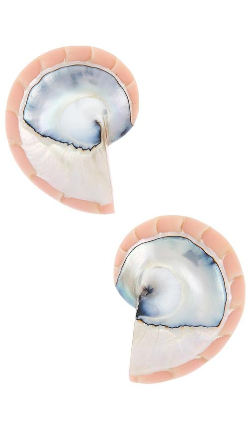 julietta x revolve nautilus earrings in white.