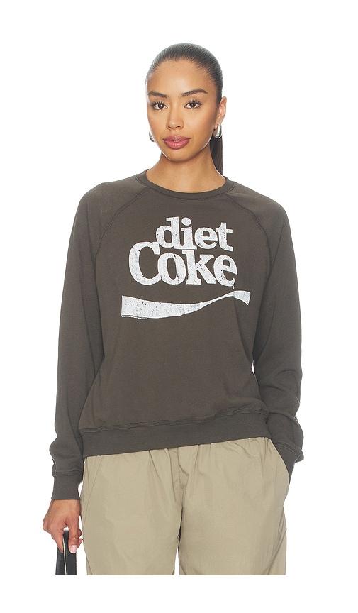 junk food diet coke raglan crew fleece sweater in black. - size m (also in s, xs)