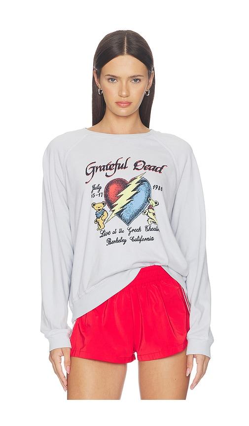 junk food grateful dead live 1988 raglan crew fleece sweatshirt in blue. - size l (also in m, s, xl, xs)
