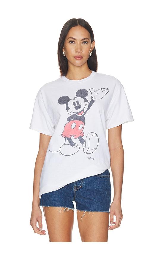 junk food waving mickey tee in white. - size l (also in m, s, xl, xs)
