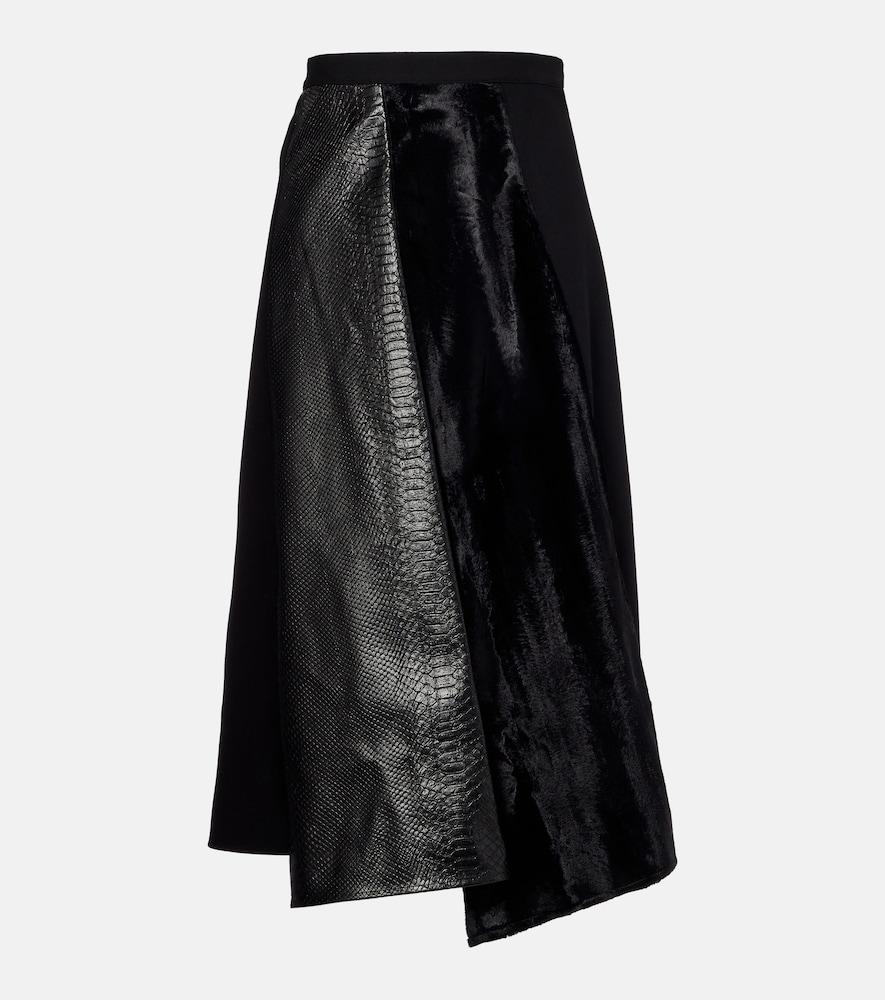 junya watanabe high-rise wool-blend maxi skirt