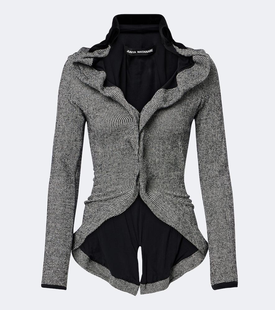 junya watanabe houndstooth wool-blend jacket