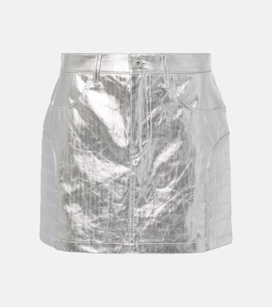 junya watanabe metallic-effect cotton miniskirt