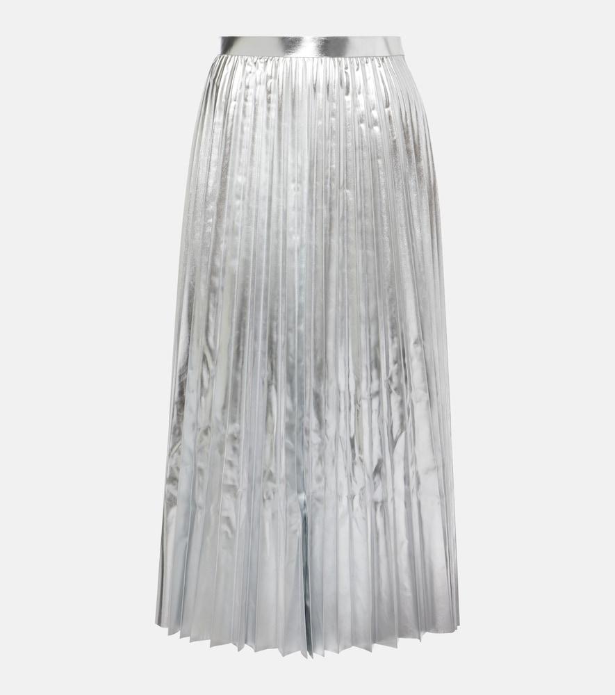 junya watanabe pleated metallic-effect midi skirt