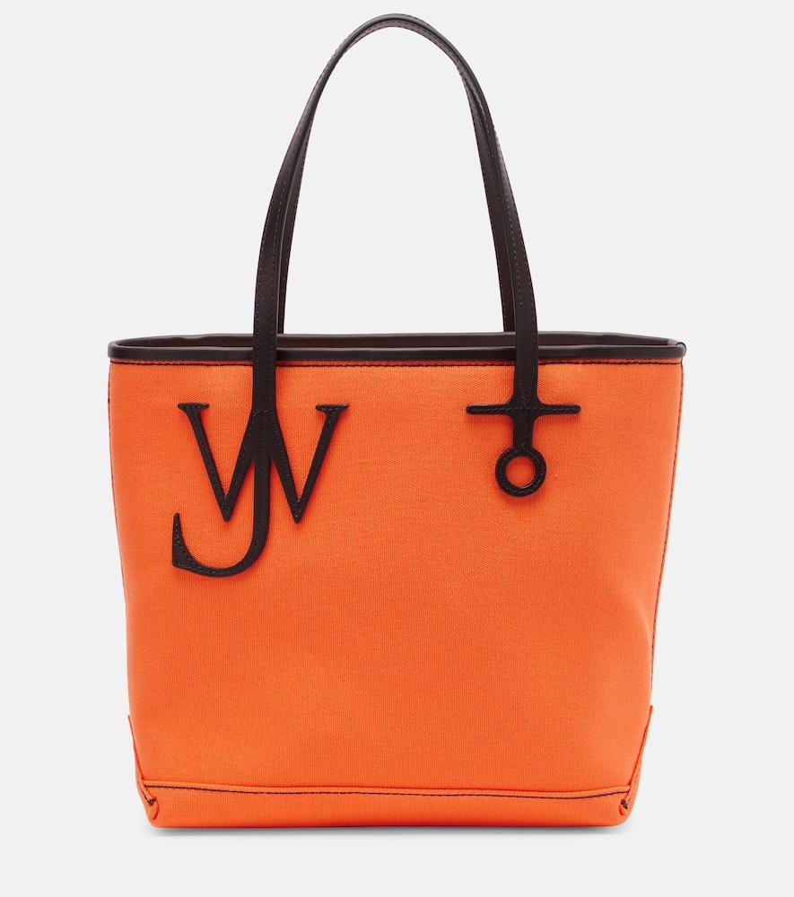 jw anderson anchor small leather-trimmed tote bag
