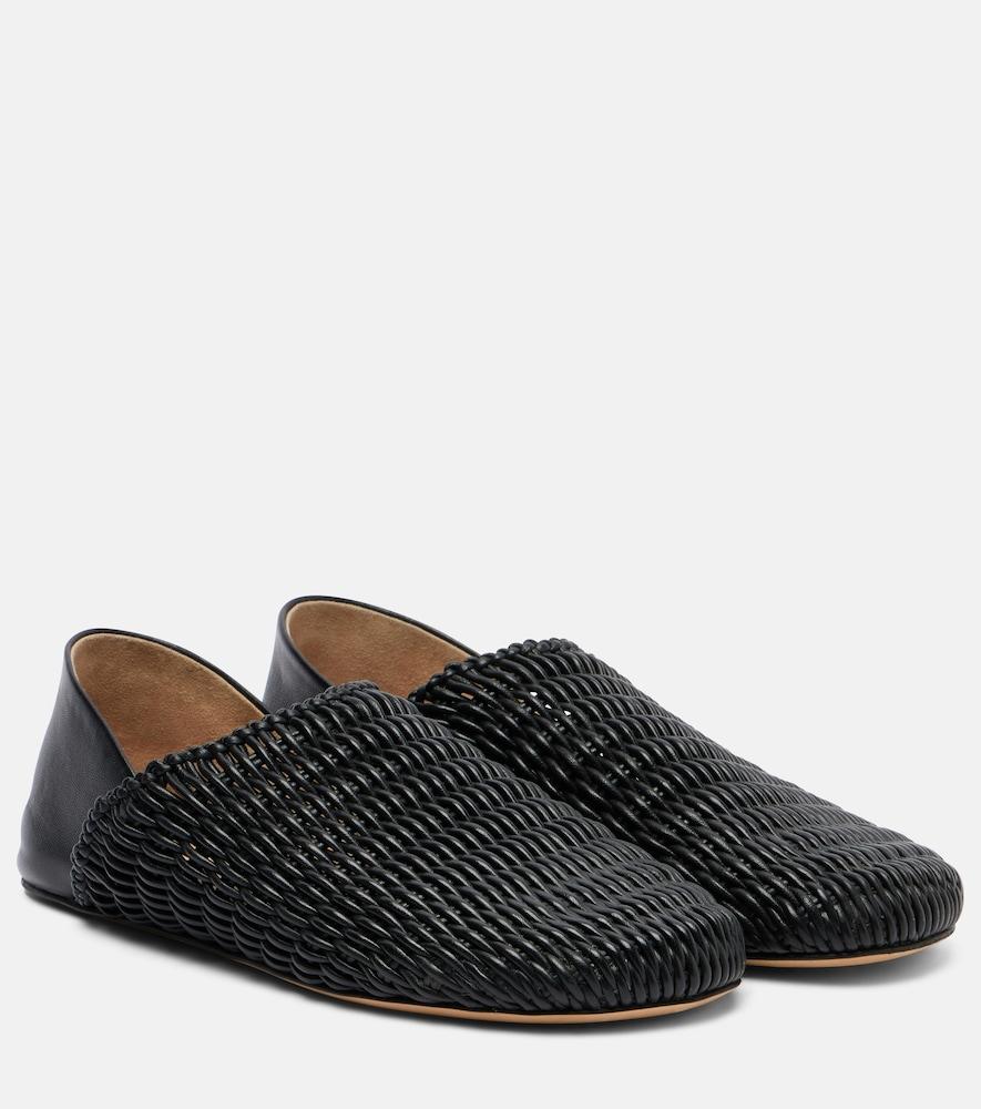 jw anderson babouche woven leather loafers