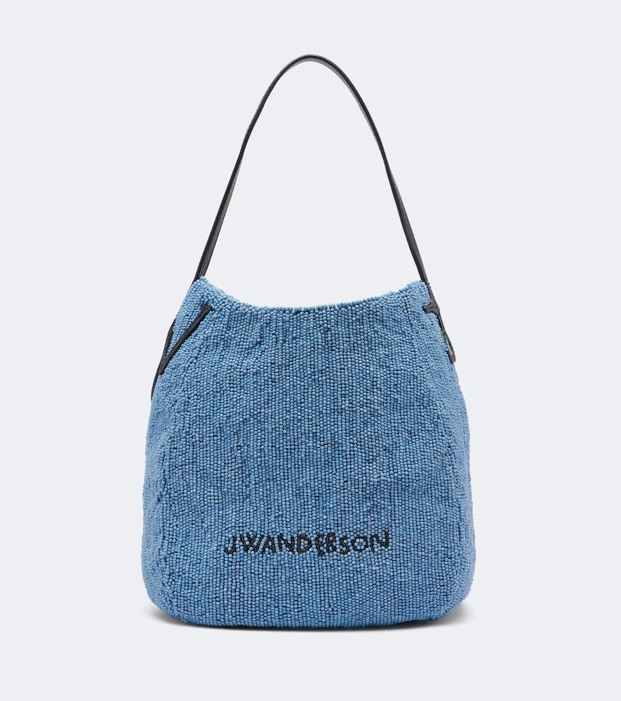 jw anderson bulb small beaded leather-trimmed shoulder bag