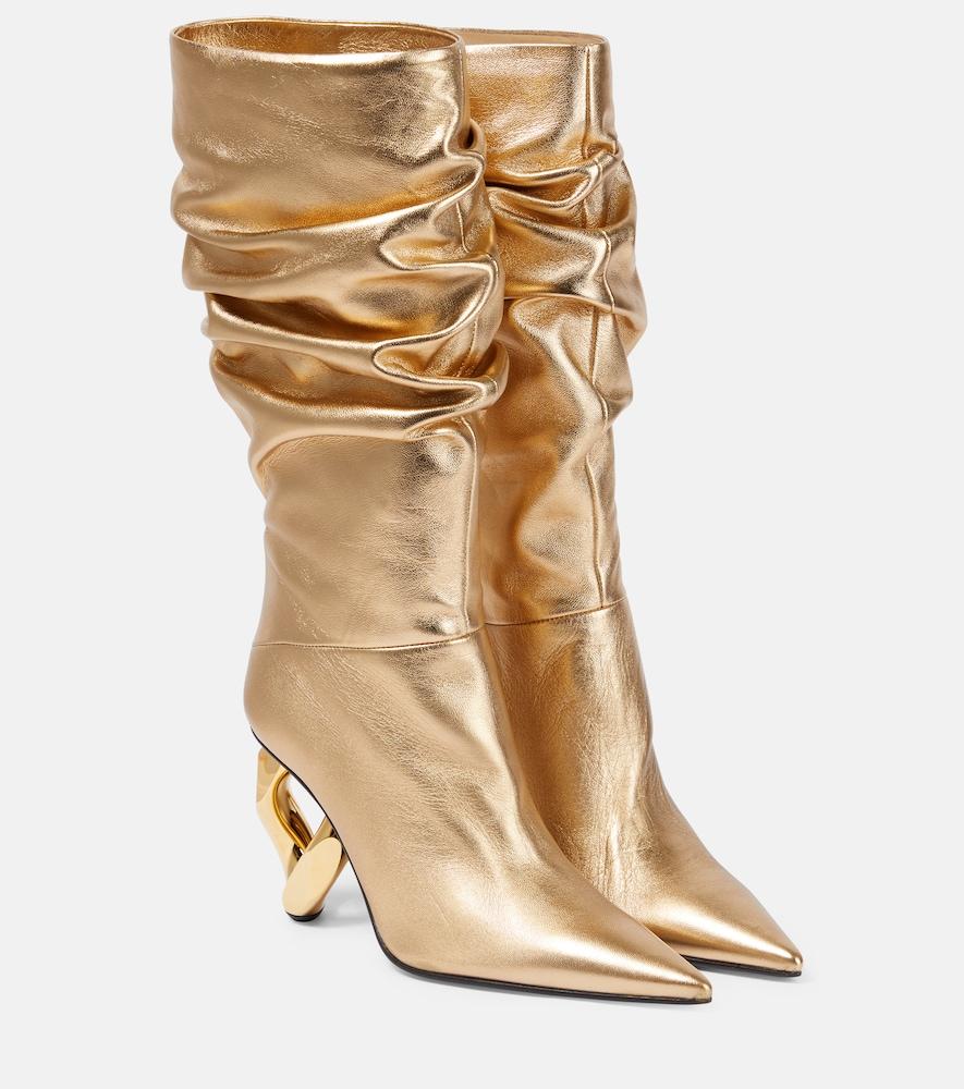 jw anderson chain leather knee-high boots