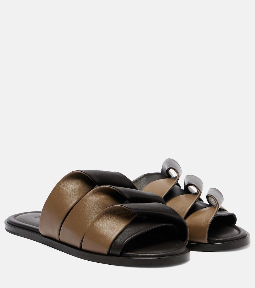 jw anderson coil leather slides