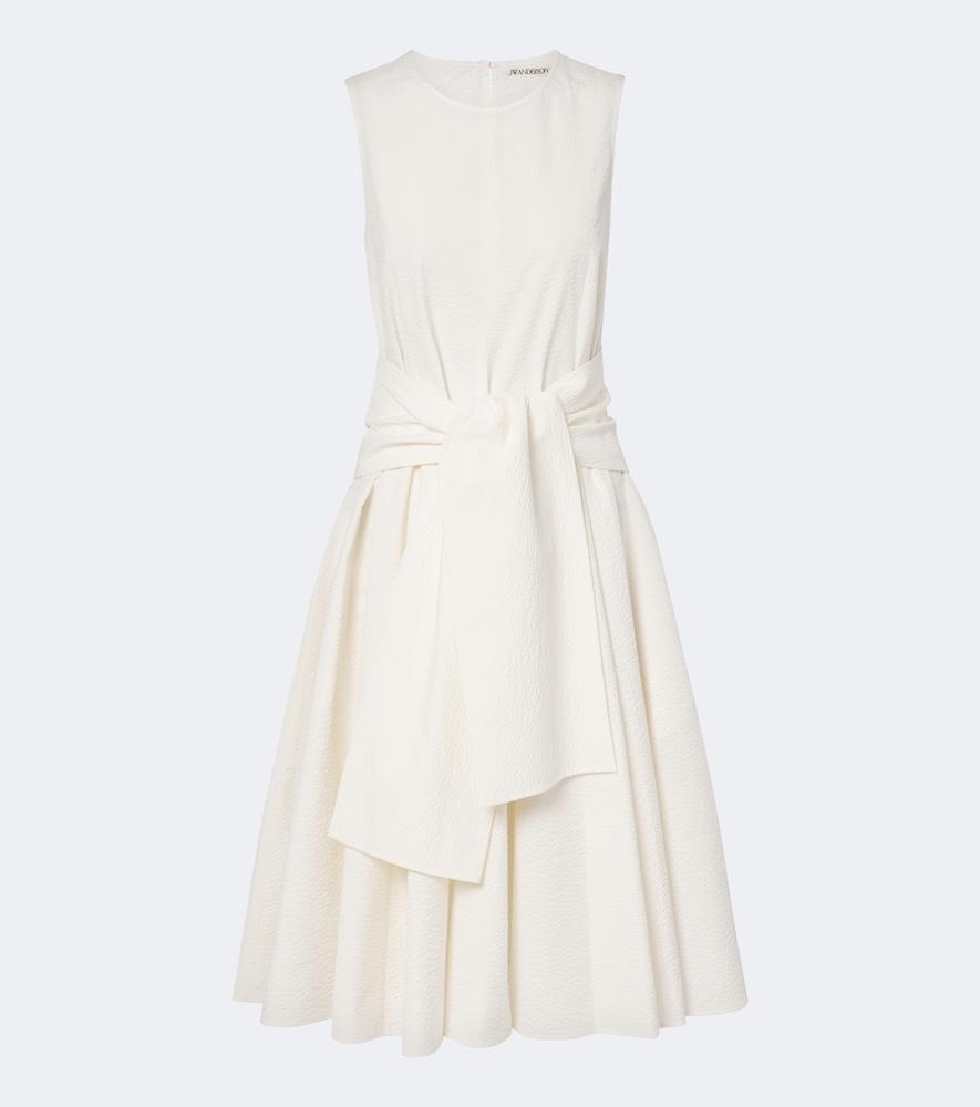 jw anderson cotton cloqué midi dress