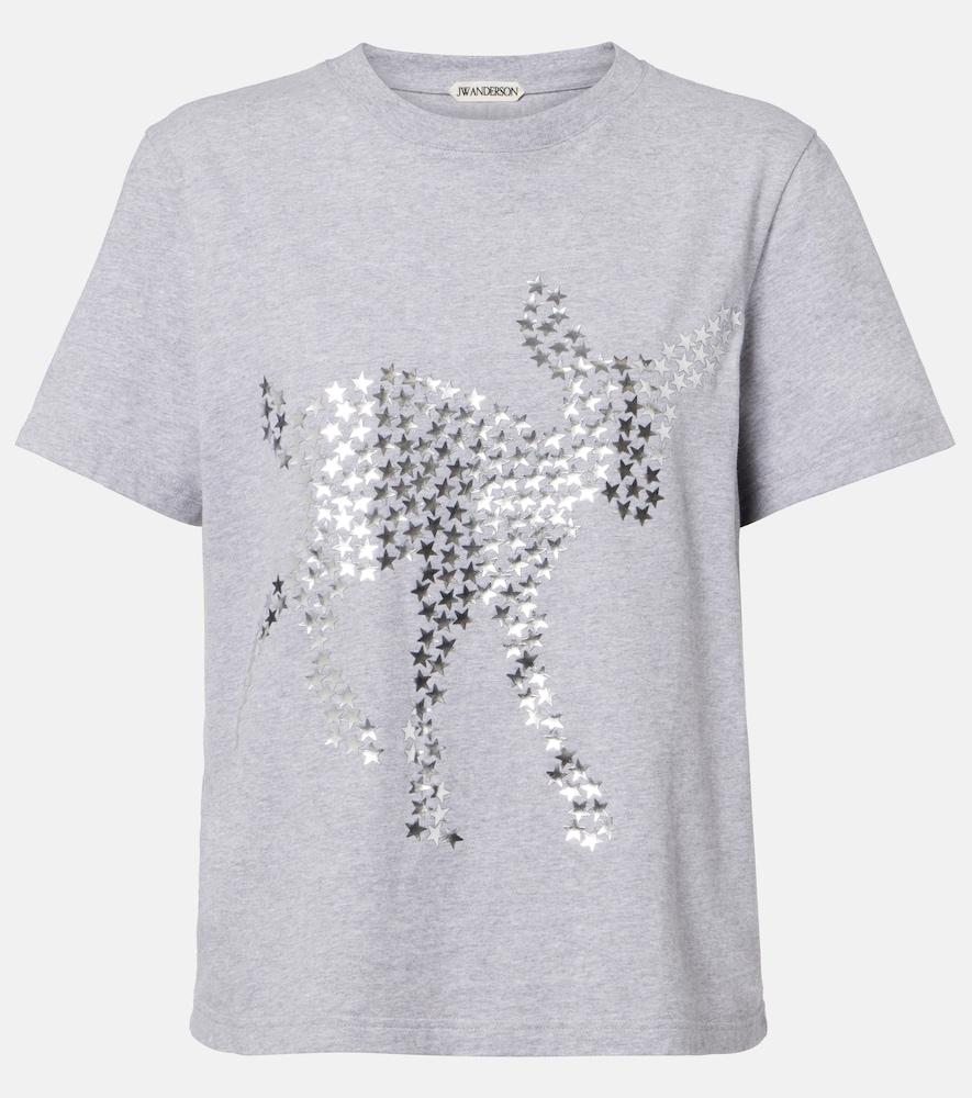 jw anderson embellished cotton jersey t-shirt