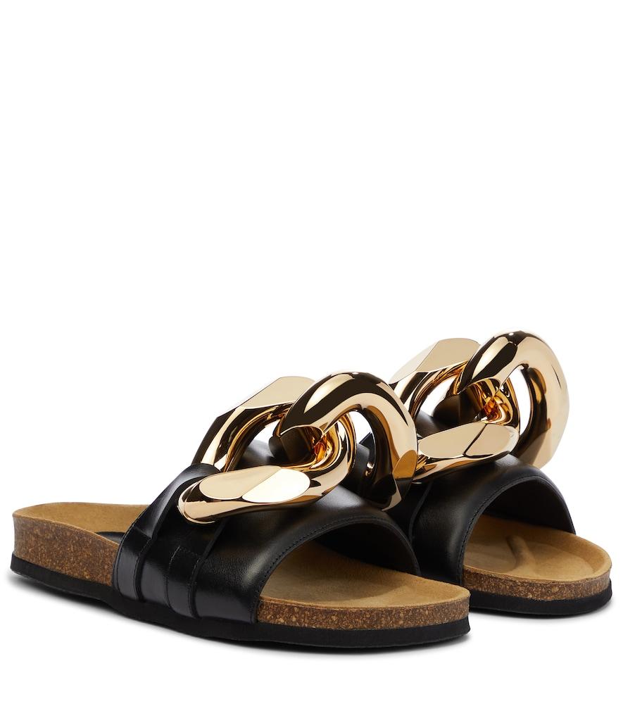 jw anderson embellished leather slides
