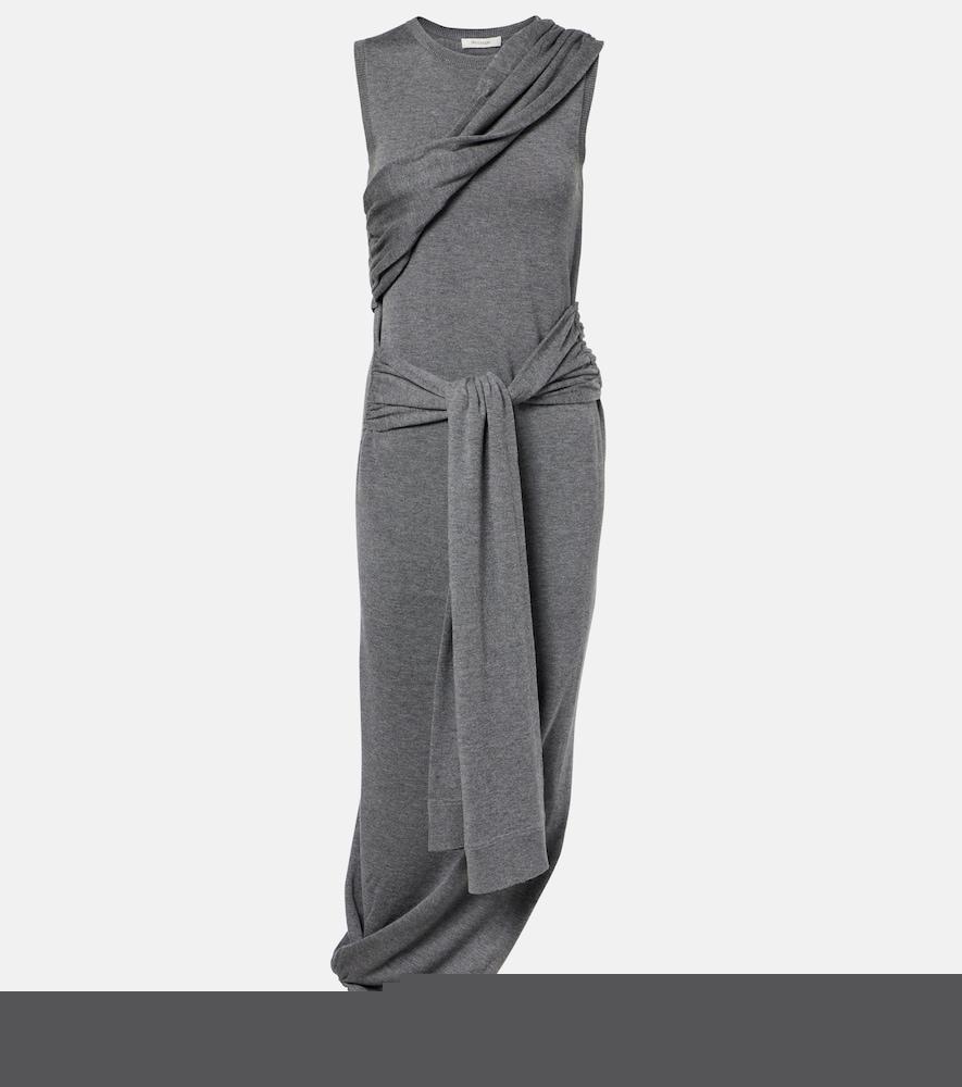 jw anderson knitted tie-detail asymmetric midi dress