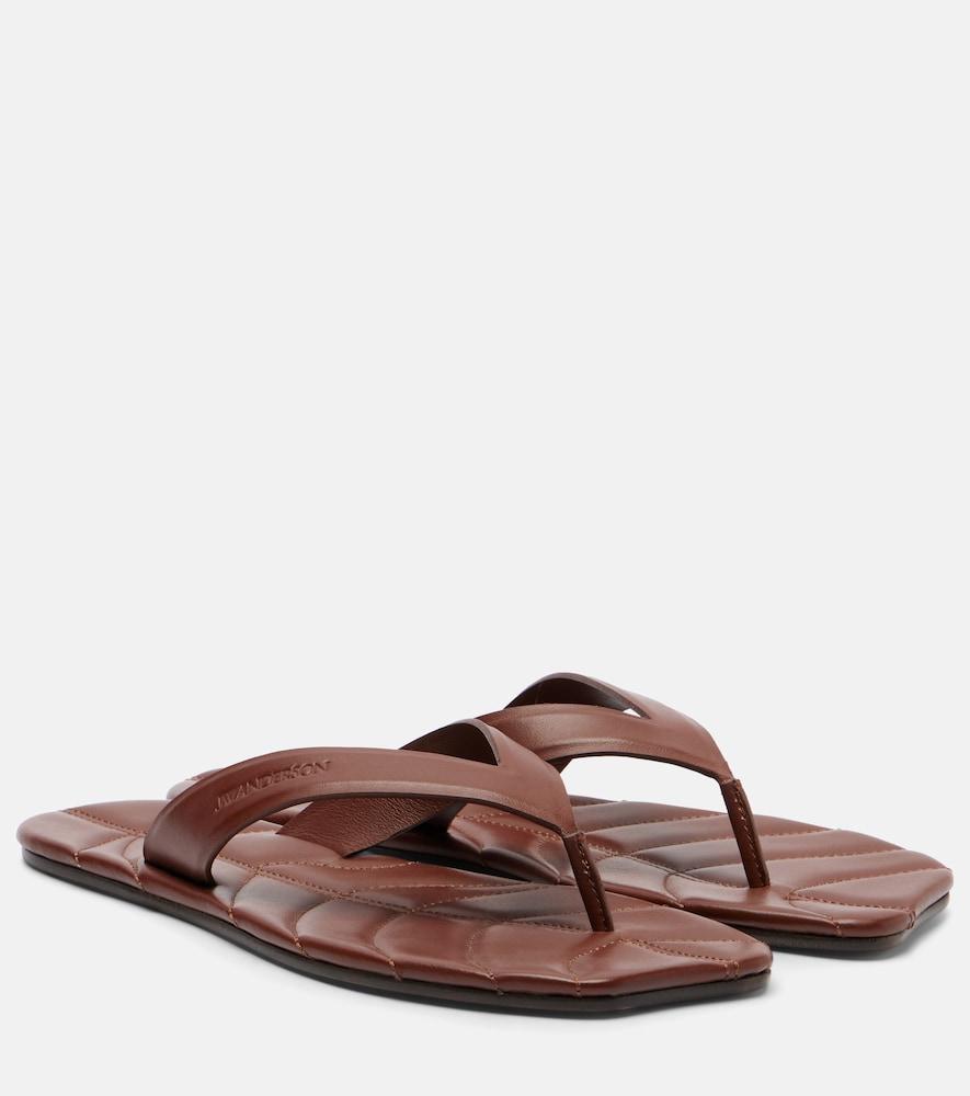 jw anderson leaf leather thong sandals