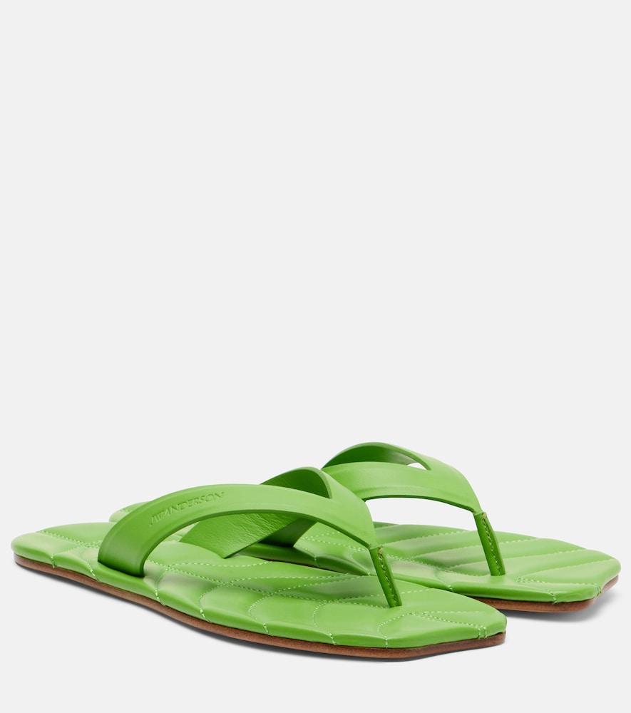 jw anderson leaf leather thong sandals