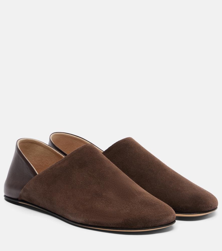 jw anderson leather-trimmed suede slip-on shoes