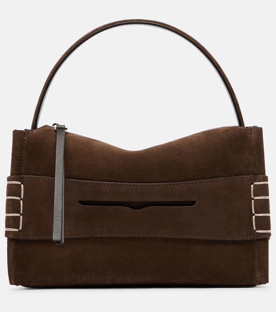 jw anderson loafer small suede top-handle bag