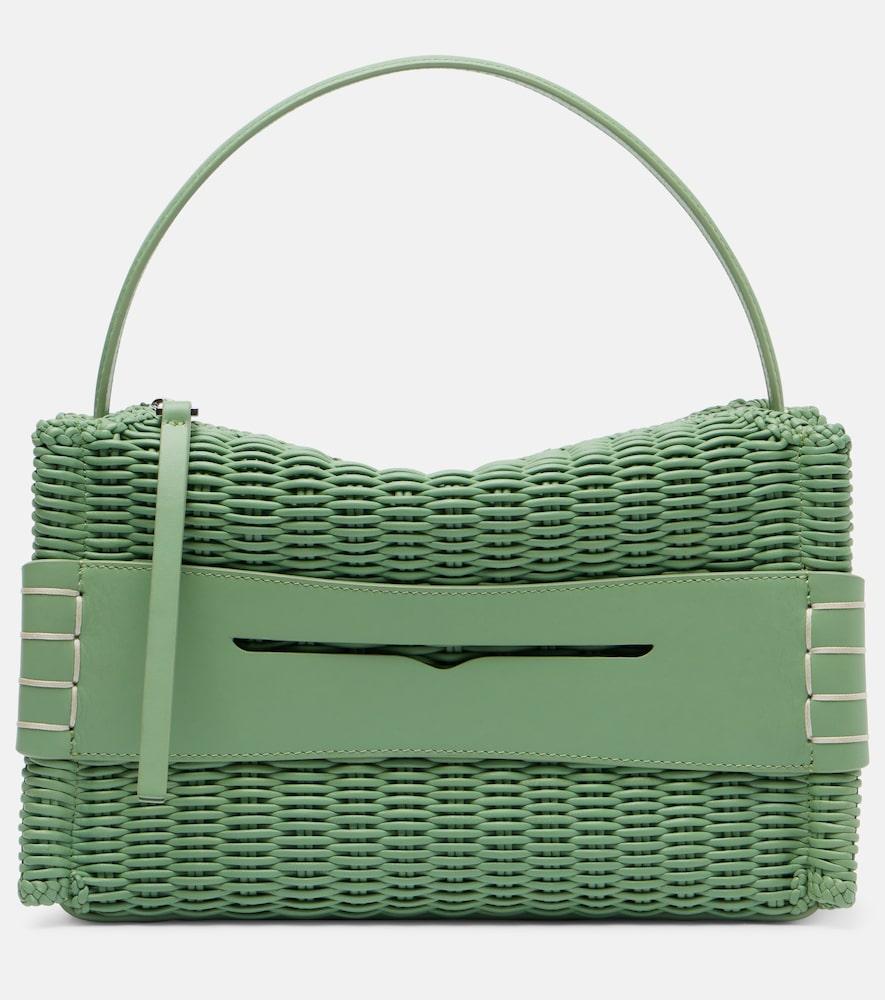 jw anderson loafer woven leather top-handle bag
