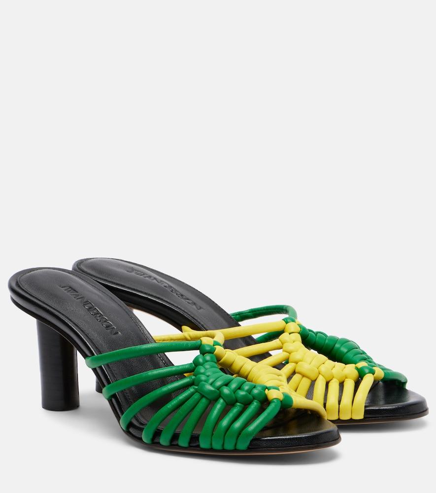 jw anderson plot woven leather mules