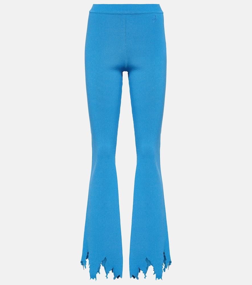 jw anderson ribbed-knit distressed slim pants