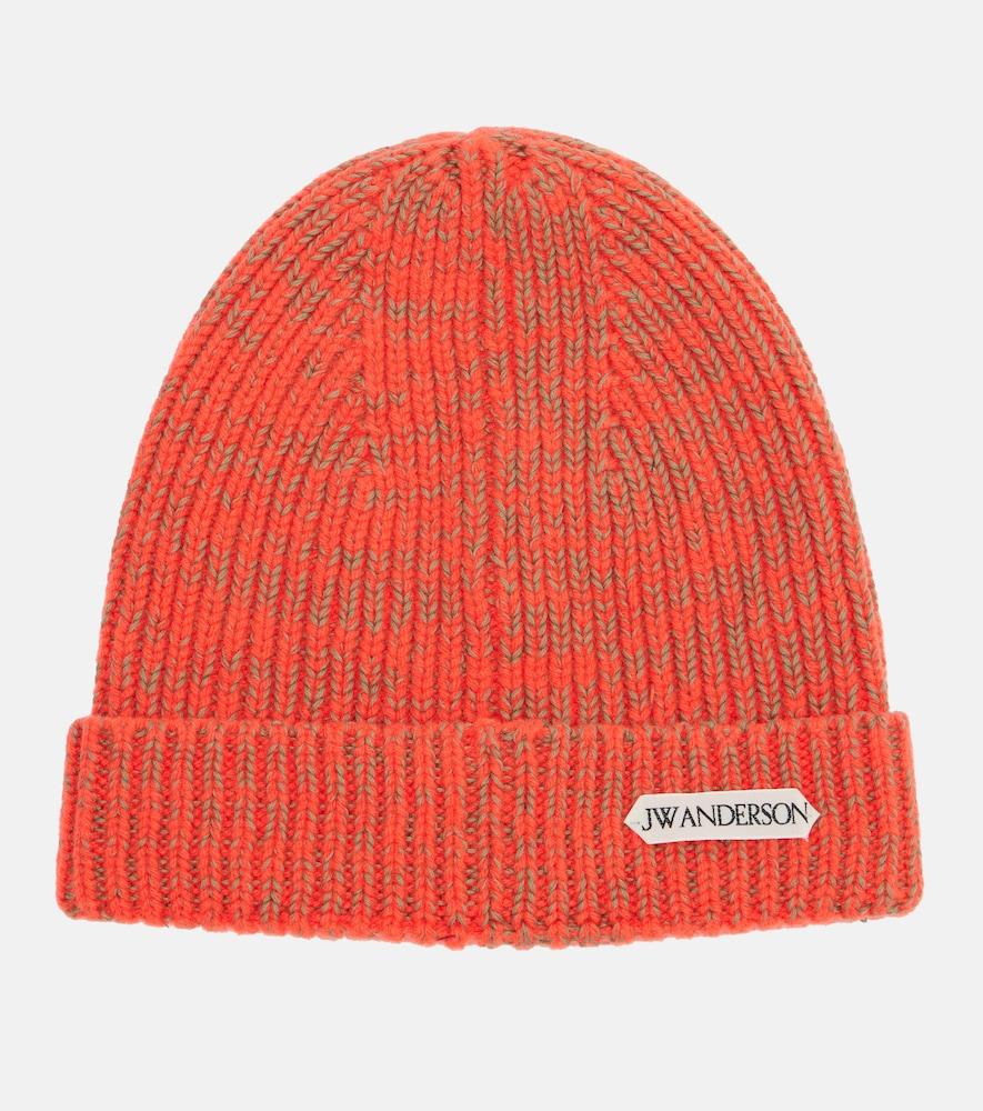 jw anderson ribbed-knit wool and cotton beanie