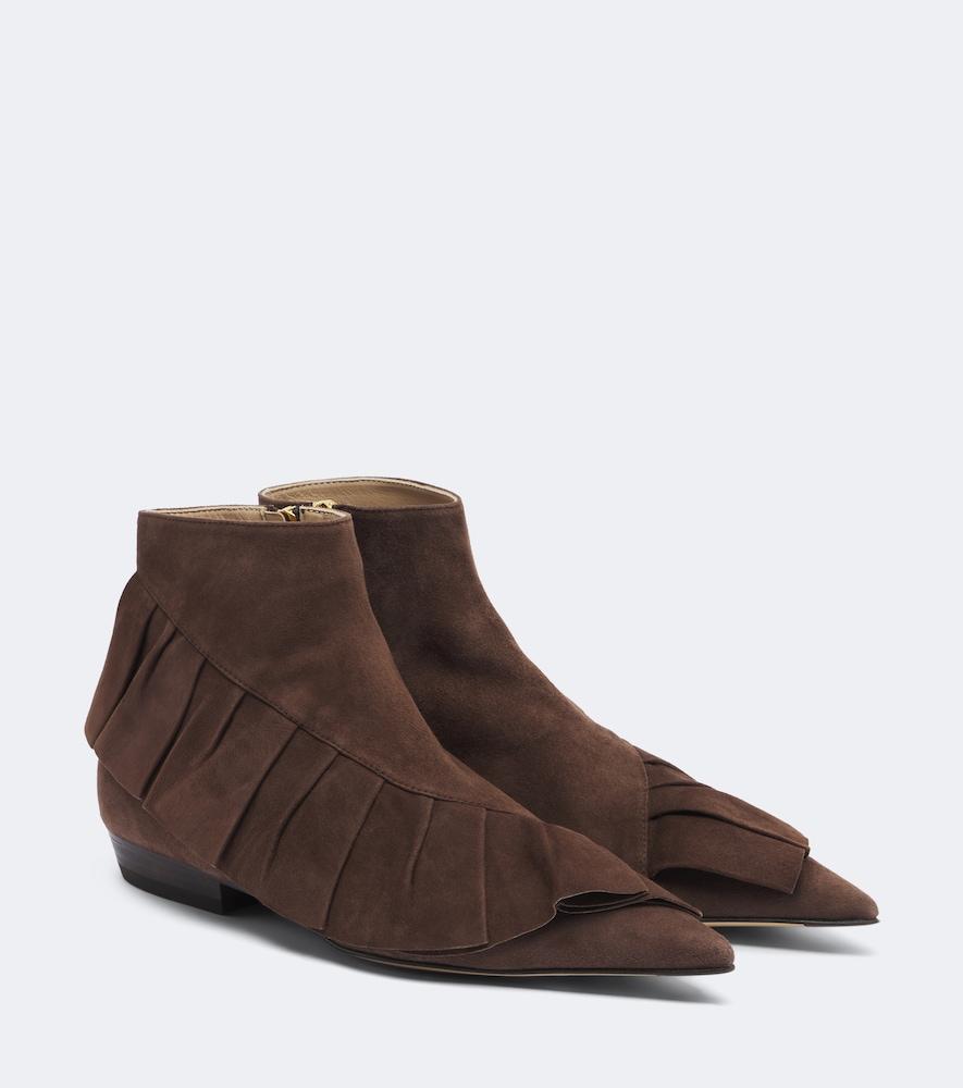 jw anderson ruffled suede ankle boots