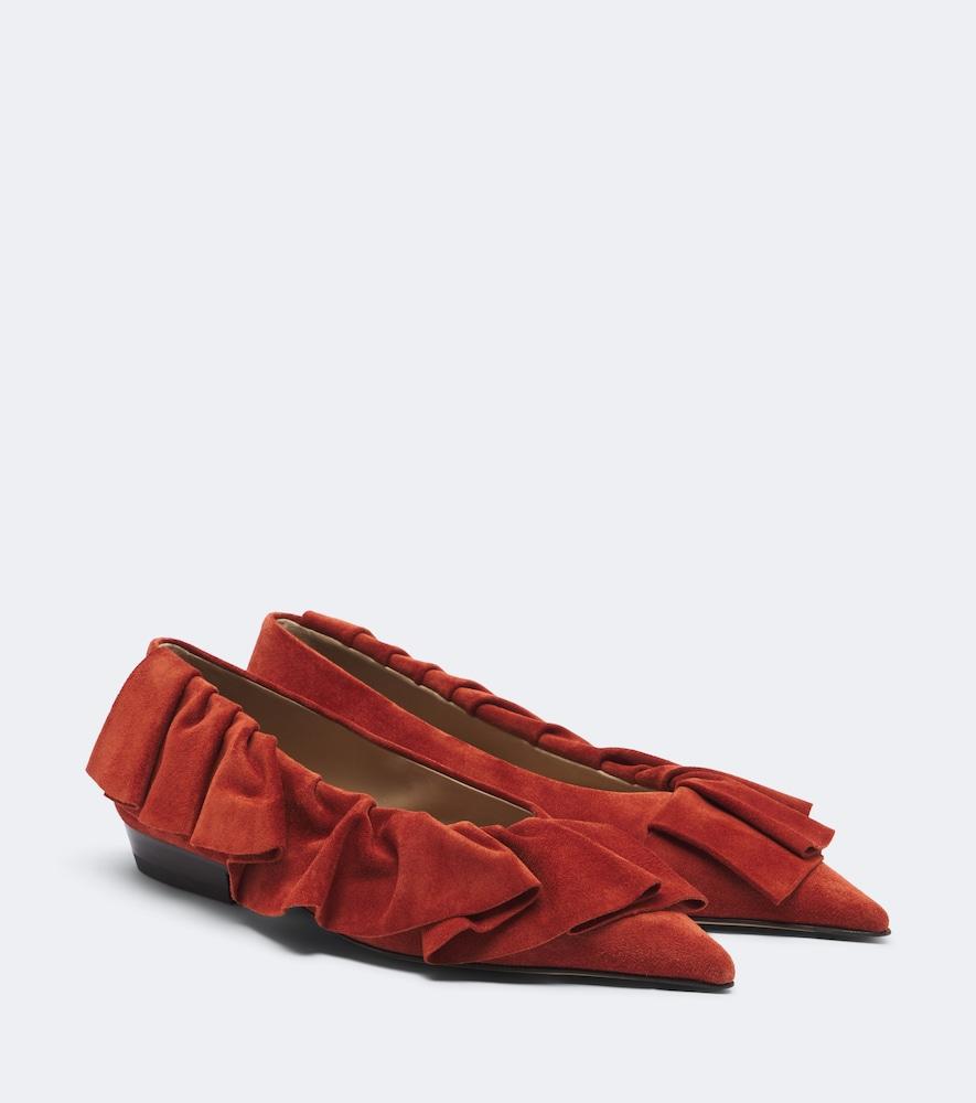 jw anderson ruffled suede flats