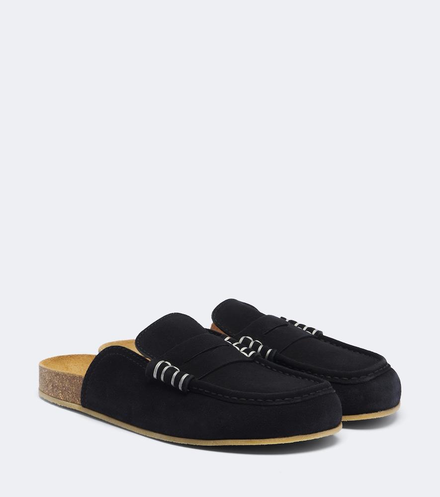 jw anderson stitch suede mules