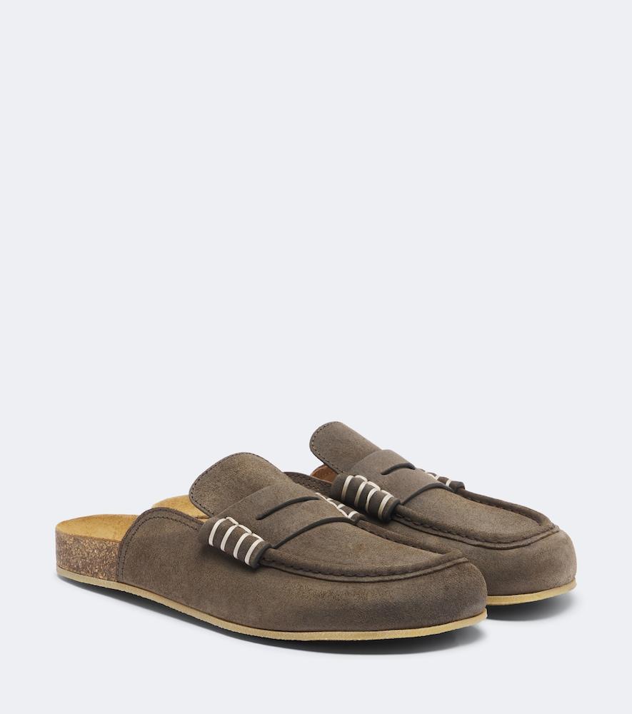 jw anderson stitch suede mules