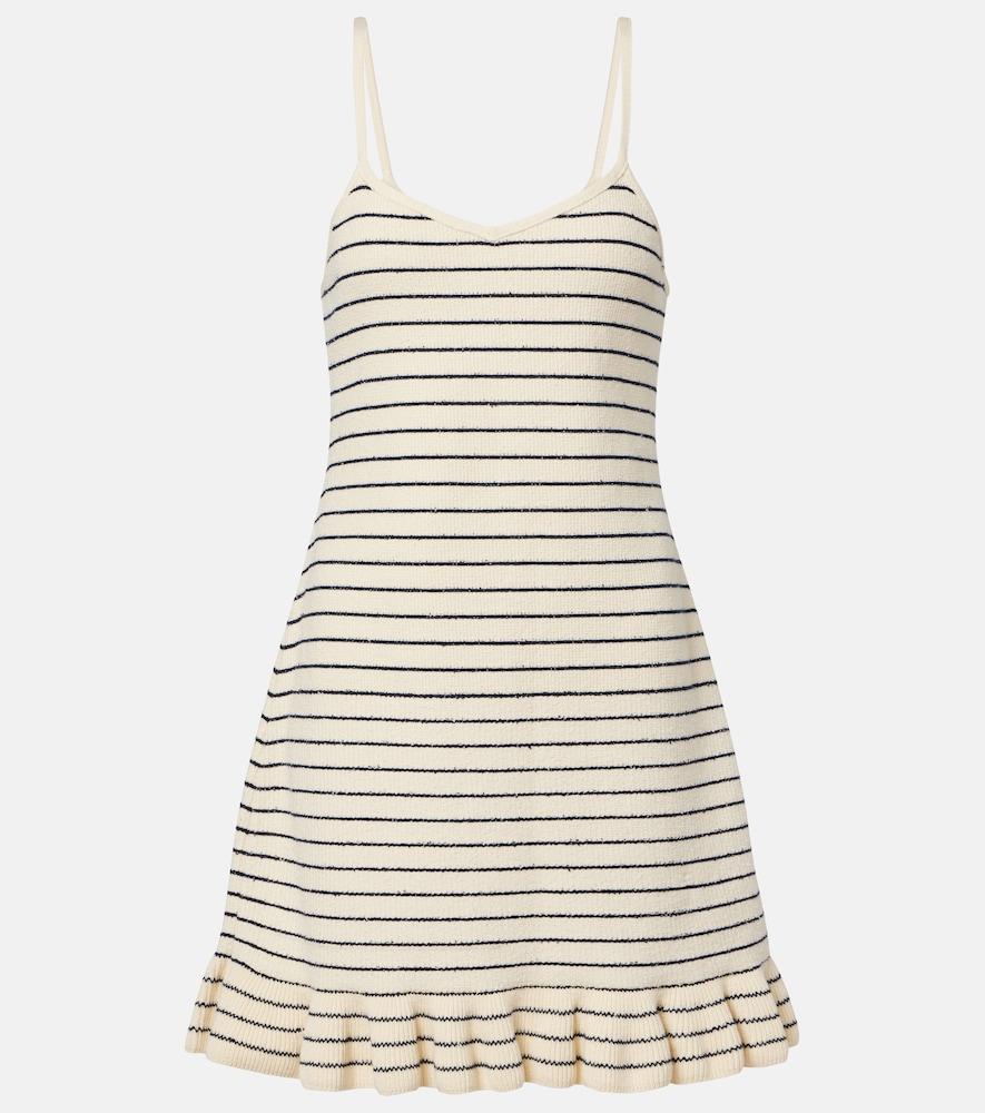 jw anderson striped cotton-blend minidress