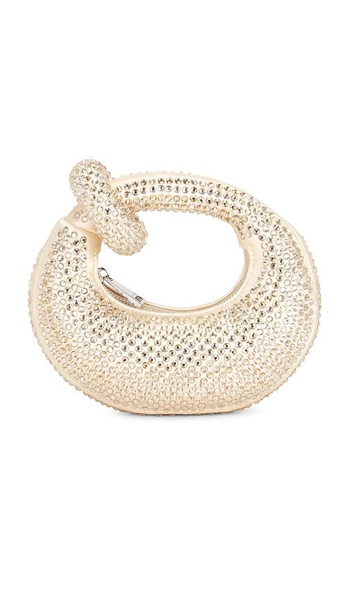 jw pei abacus artificial crystal mini top handle in metallic gold.