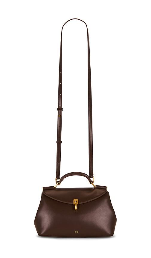 jw pei audrey flap lock top handle bag in brown.