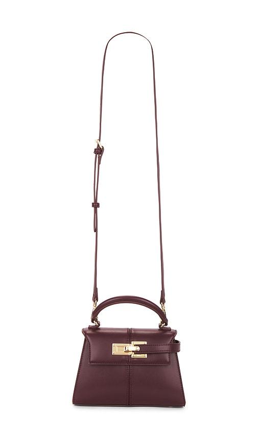 jw pei elise top handle bag in burgundy.