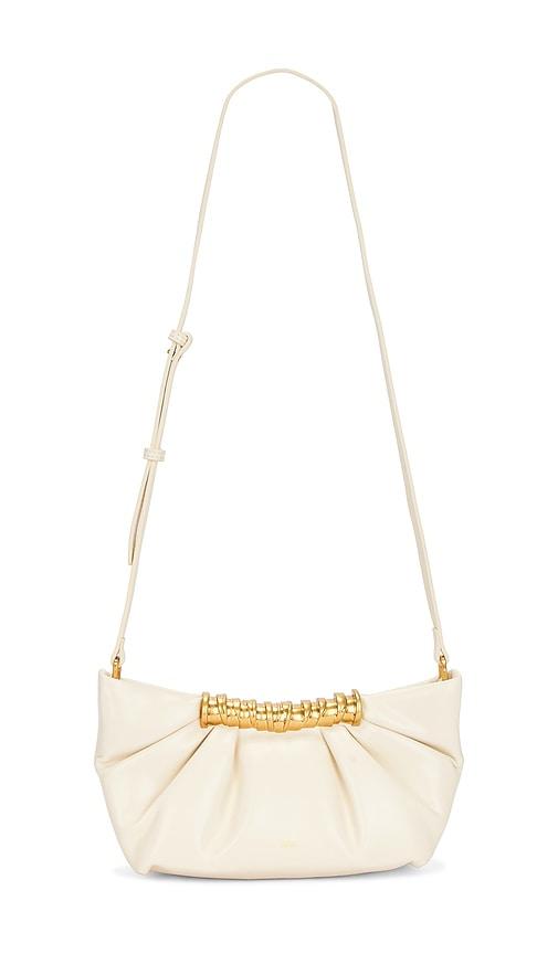 jw pei leia pleated clutch in white.