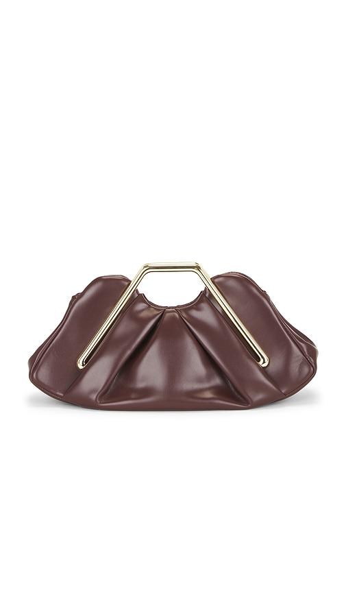 jw pei lila metal frame clutch in burgundy.