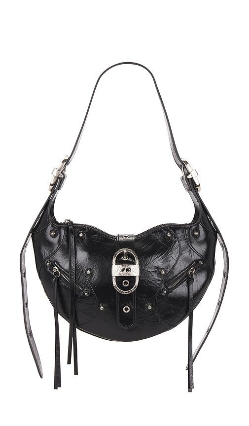 jw pei tessa crushed shoulder bag in black.