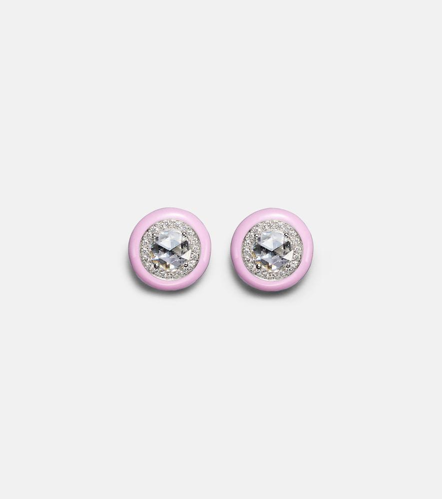 kamyen 18kt white gold earrings with diamonds