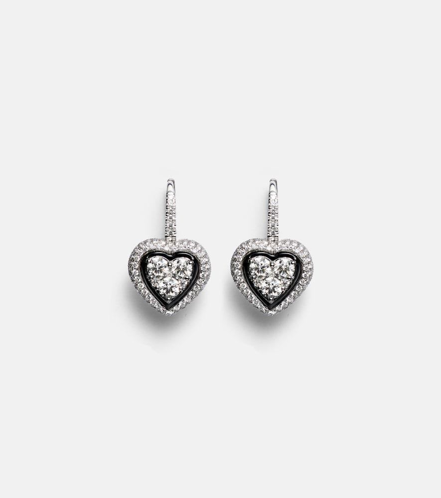 kamyen 18kt white gold earrings with diamonds