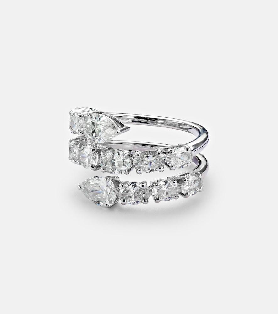 kamyen 18kt white gold ring with diamonds