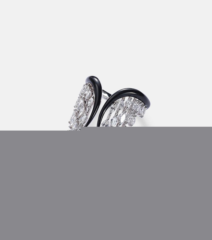 kamyen angel wings 18kt gold ring with diamonds