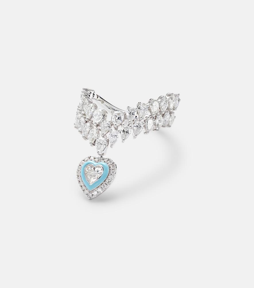 kamyen heart of the ocean 18kt white gold ring with diamonds