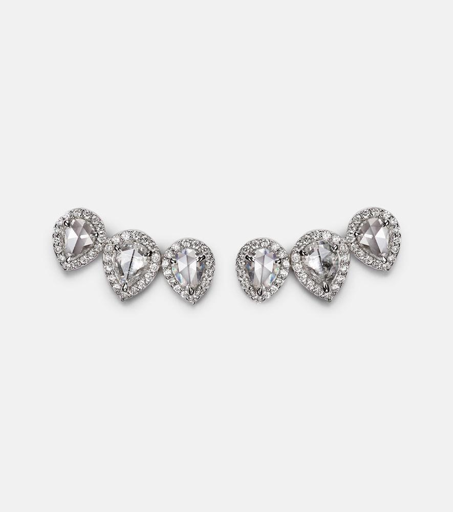kamyen kanika 18kt white gold earrings with diamonds