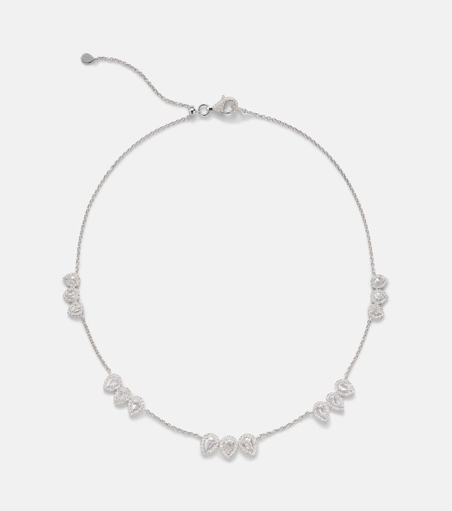 kamyen kanika 18kt white gold necklace with diamonds