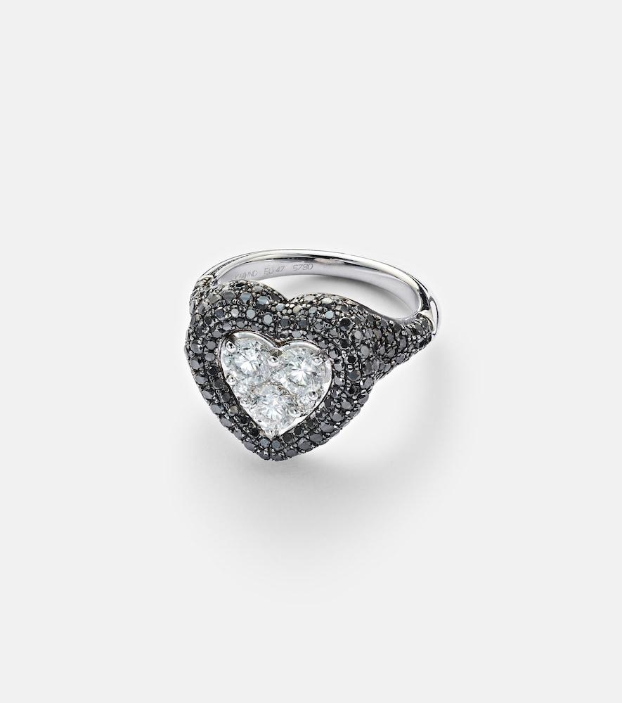 kamyen manaal 18kt white gold ring with diamonds
